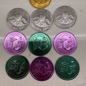 Doubloons 1972 Mardi Gras / 1970 Holiday Festival Parade Notre Dame Lot